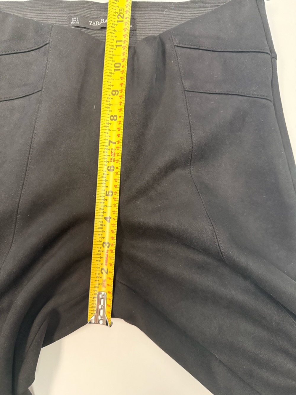 Zara Black High-Rise Skinny Sueded Ponte Pants, zippered ankle - Picture 9 of 14